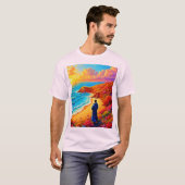 Zonsondergang Strand Eenzaamheid Sereniteit Design T-shirt (Voorkant volledig)