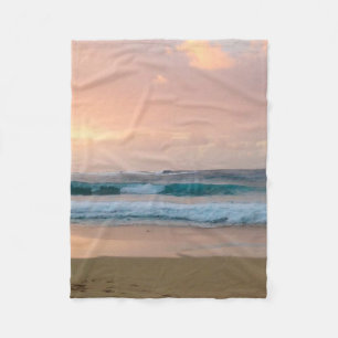 Zonsondergang Strand en oceaan Fleece Deken
