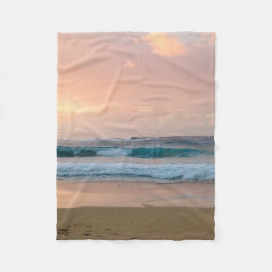 Zonsondergang Strand en oceaan  Fleece Deken (Voorkant)