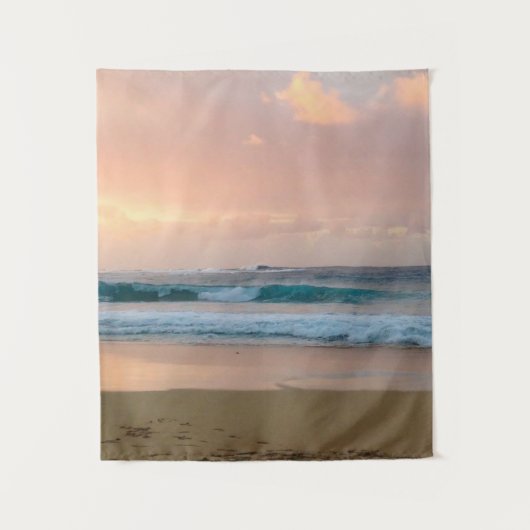 Zonsondergang Strand en oceaan Wandkleed (Voorkant)