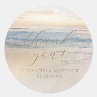 Zonsondergang Strand Huwelijk | Bedankt Sticker