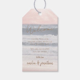 Zonsondergang Strand Huwelijk | Oceanside Huwelijk Cadeaulabel