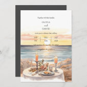 Zonsondergang Strand Kaarslicht Diner Landschap Br Kaart (Voorkant / Achterkant)