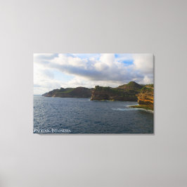 Zonsondergang Strand Klif Klifzijde Landschap Foto Canvas Afdruk