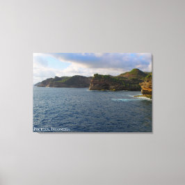 Zonsondergang Strand Klif Klifzijde Landschap Foto Canvas Afdruk