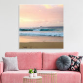 Zonsondergang strand met oceaan canvas afdruk (Insitu (Woonkamer))
