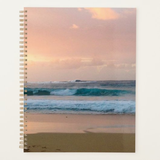 Zonsondergang strand met oceaan planner (Voorkant)