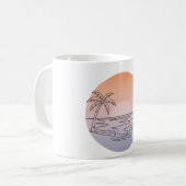 Zonsondergang Strand Minimalistische Mok – Handget (Voorkant links)