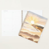 Zonsondergang Strand | Oceaan Aquarel Kust Planner (Display)