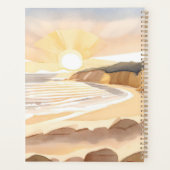 Zonsondergang Strand | Oceaan Aquarel Kust Planner (Achterkant)