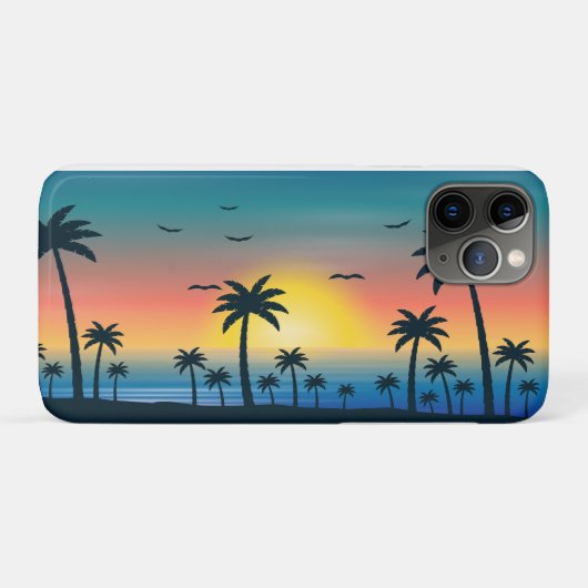Zonsondergang Strand Palmboom Case-Mate iPhone Case (Achterkant (horizontaal))
