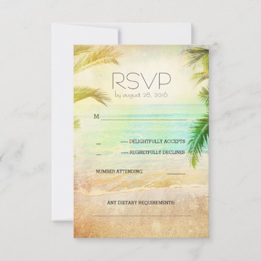 zonsondergang strand romantische bruiloft RSVP kaa (Voorkant)