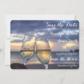 Zonsondergang Strand Ronde Save The Date Ronde Kaart (Achterkant)