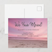 Zonsondergang Strand Roze Bewegend Aankondigingskaart (Voorkant / Achterkant)