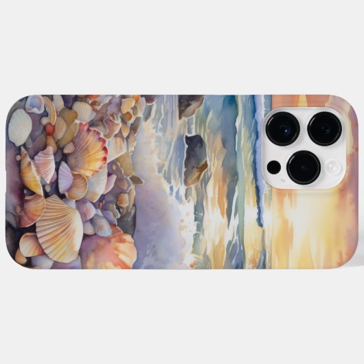 ZONSONDERGANG STRAND SCENE MET KLEURRIJKE SCHELPEN Case-Mate iPhone CASE (Achterkant (horizontaal))