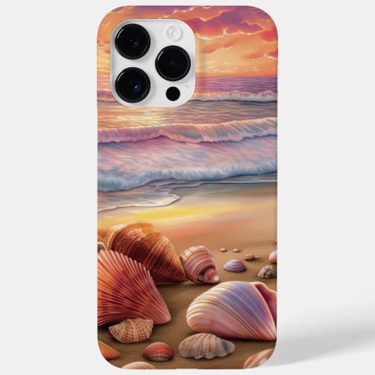 ZONSONDERGANG STRAND SCENE MET KLEURRIJKE SCHELPEN Case-Mate iPhone CASE (Achterkant)