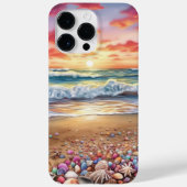 ZONSONDERGANG STRAND SCENE MET KLEURRIJKE SCHELPEN Case-Mate iPhone CASE (Achterkant)