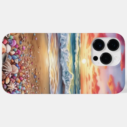 ZONSONDERGANG STRAND SCENE MET KLEURRIJKE SCHELPEN Case-Mate iPhone CASE (Achterkant (horizontaal))