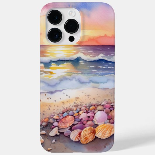 ZONSONDERGANG STRAND SCENE MET KLEURRIJKE SCHELPEN Case-Mate iPhone CASE (Achterkant)