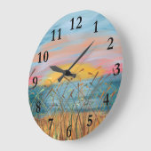 Zonsondergang Strand Schilderij Rond (Groot) Wandk Grote Klok (Hoek)