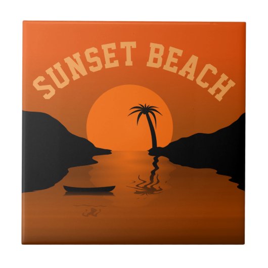 Zonsondergang Strand Tegeltje (Voorkant)