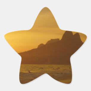 Zonsondergang Strand Tropische Oceaan Water Vrede  Ster Sticker