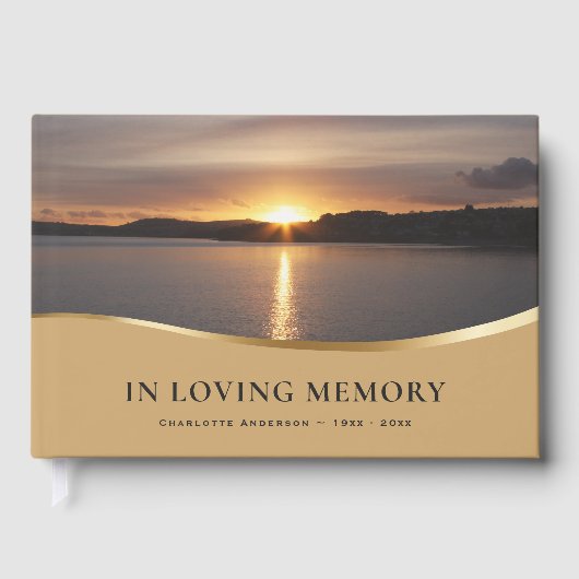 Zonsondergang Strandfront Herdenkingsdienst Gastenboek (Voorkant)