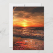 Zonsondergang Strandlichten Zomer Bruiloft & Recep Kaart (Achterkant)