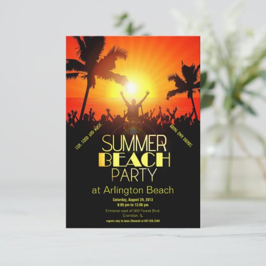 zonsondergang strandwedstrijd kaart (Staand voorkant)