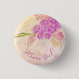 Zonsondergang strik en Bright Rose Boeket Bloemenm Ronde Button 3,2 Cm