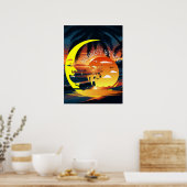 Zonsondergang Strip Feestje Poster (Keuken)