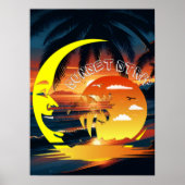 Zonsondergang Strip Feestje Poster (Voorkant)