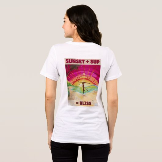 Zonsondergang + SUP = BLISS T-shirt (Achterkant volledig)