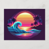 Zonsondergang Surf gloed Briefkaart (Voorkant)