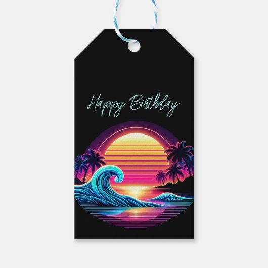 Zonsondergang Surf gloed Cadeaulabel (Voorkant)