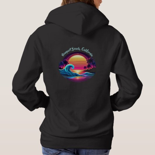 Zonsondergang Surf gloed Hoodie (Achterkant)