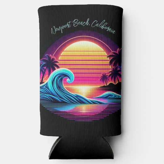 Zonsondergang Surf gloed Seltzer Blikjeskoeler (Voorkant)