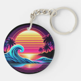 Zonsondergang Surf gloed Sleutelhanger