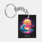 Zonsondergang Surf gloed Sleutelhanger (Voorkant Links)