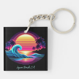 Zonsondergang Surf gloed Sleutelhanger