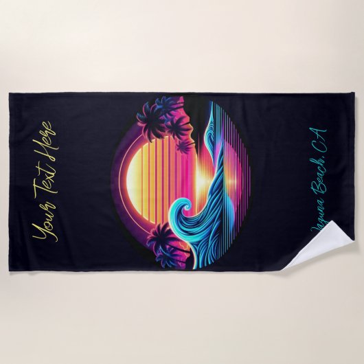 Zonsondergang Surf gloed Strandlaken (Voorkant)