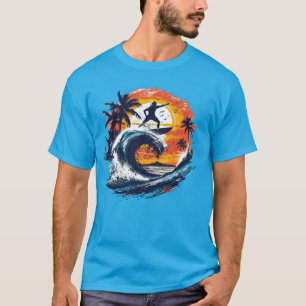Zonsondergang Surf Golf Grafische T-Shirt
