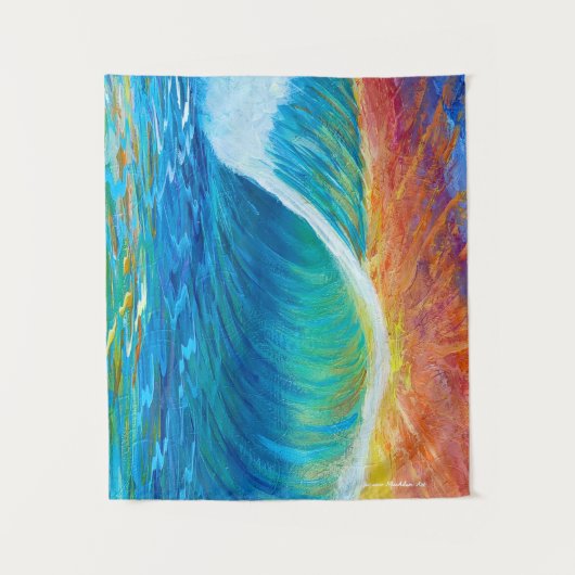 Zonsondergang Surf Golf Medium (127cm x 152cm) Wan Wandkleed (Voorkant)