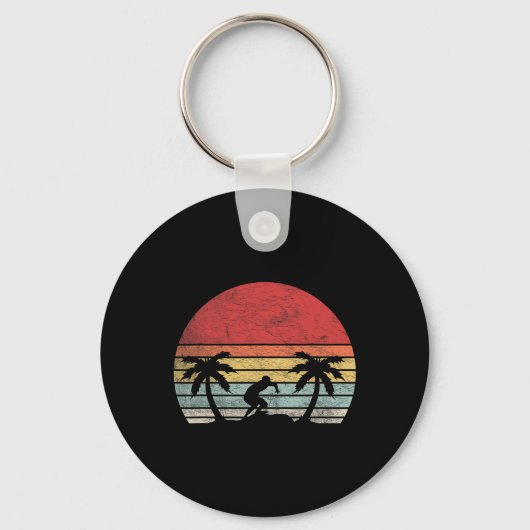 Zonsondergang Surfen Retro Sfeer Sleutelhanger (Voorkant)