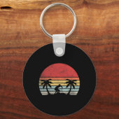 Zonsondergang Surfen Retro Sfeer Sleutelhanger (Voorkant)