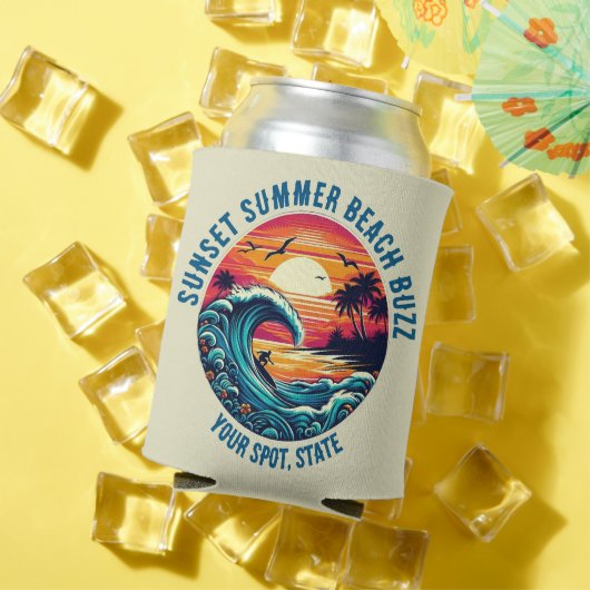 Zonsondergang Surfen Strand Buzz- Blikjeskoeler (Insitu Zomer)