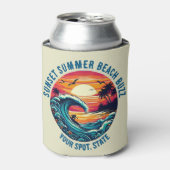 Zonsondergang Surfen Strand Buzz- Blikjeskoeler (Blikje Voorkant)