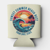 Zonsondergang Surfen Strand Buzz- Blikjeskoeler (Achterkant)