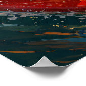 Zonsondergang Surfer Girl met surfplank, Zon, Zand Poster (Hoek)