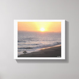 Zonsondergang Surfers Canvas Afdruk